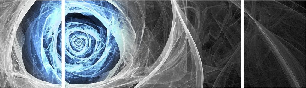 Obraz - Abstrakcyjny niebieski róż (170x50 cm)