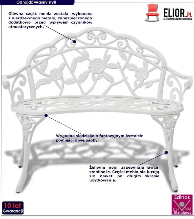 Metalowa ławka ogrodowa S1-B14