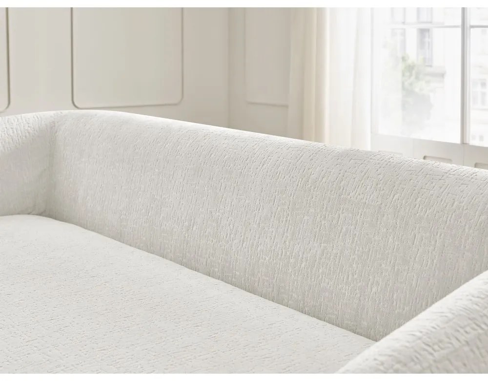 Biała rozkładana sofa z tkaniny szenilowej 228 cm Neyo – Bobochic Paris