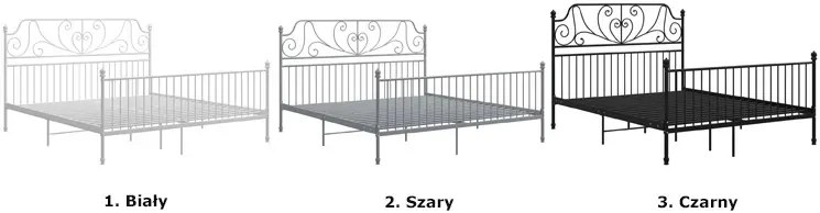 Dwoosobowe białe łóżko metalowe 140x200 cm T0-D56
