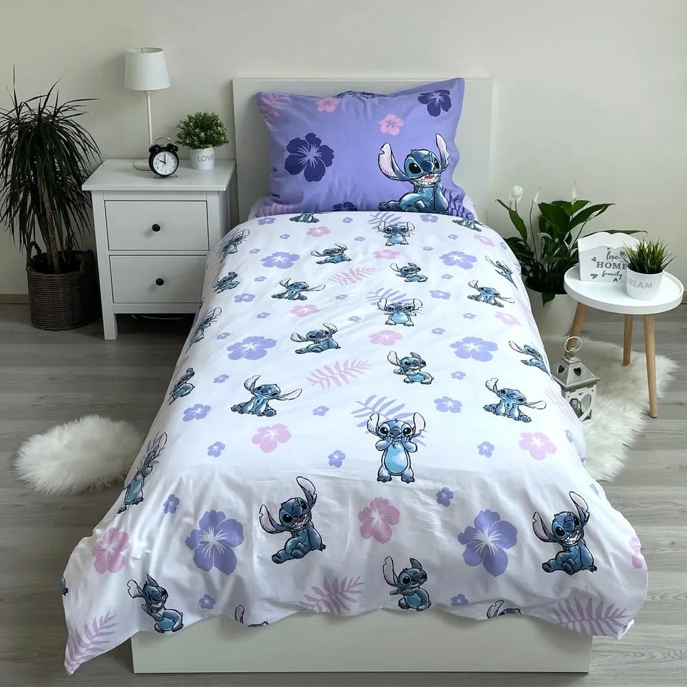 Bawełniana dziecięca pościel jednoosobowa 140x200 cm Lilo and Stitch – Jerry Fabrics