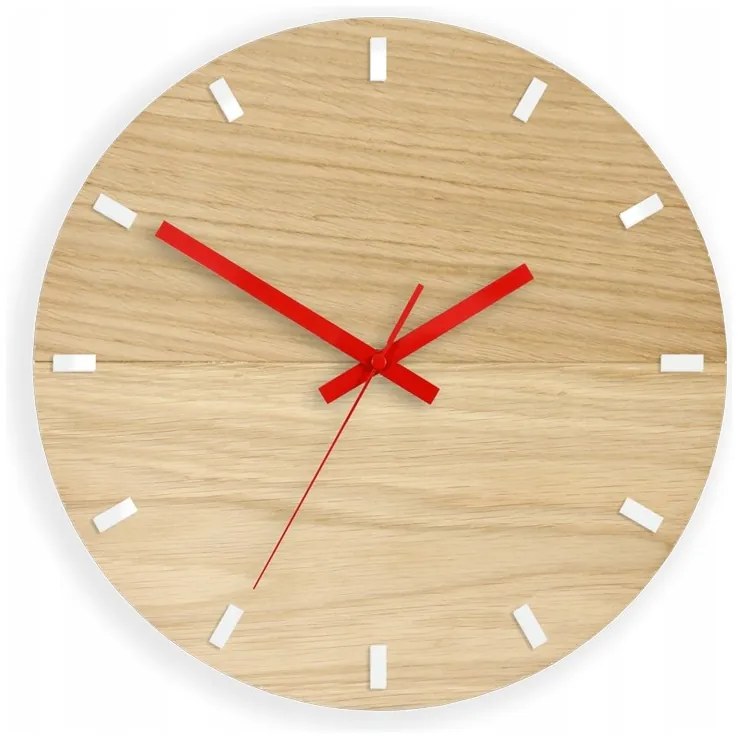 Zegar na ścianę nowoczesny drewniany z cichym mechanizmem okrągły solidny