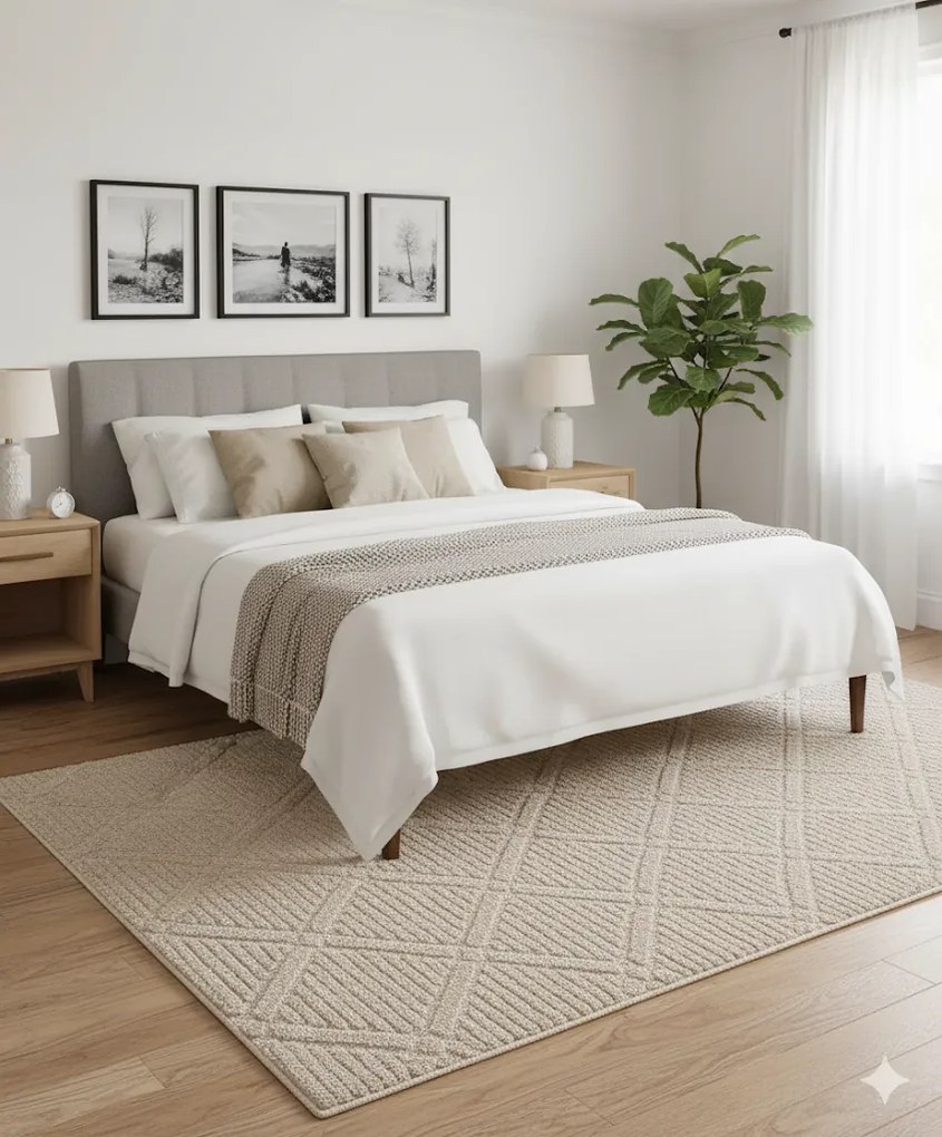 Dywan nowoczesny 3D Arc Romby beżowy 120 cm x 170 cm