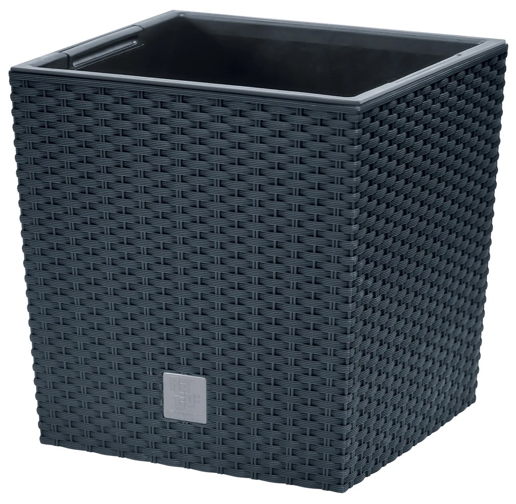 Donica ogrodowa z wkładem Rato Low 22,3 x 22,3 x 22,8 cm antracyt PROSPERPLAST