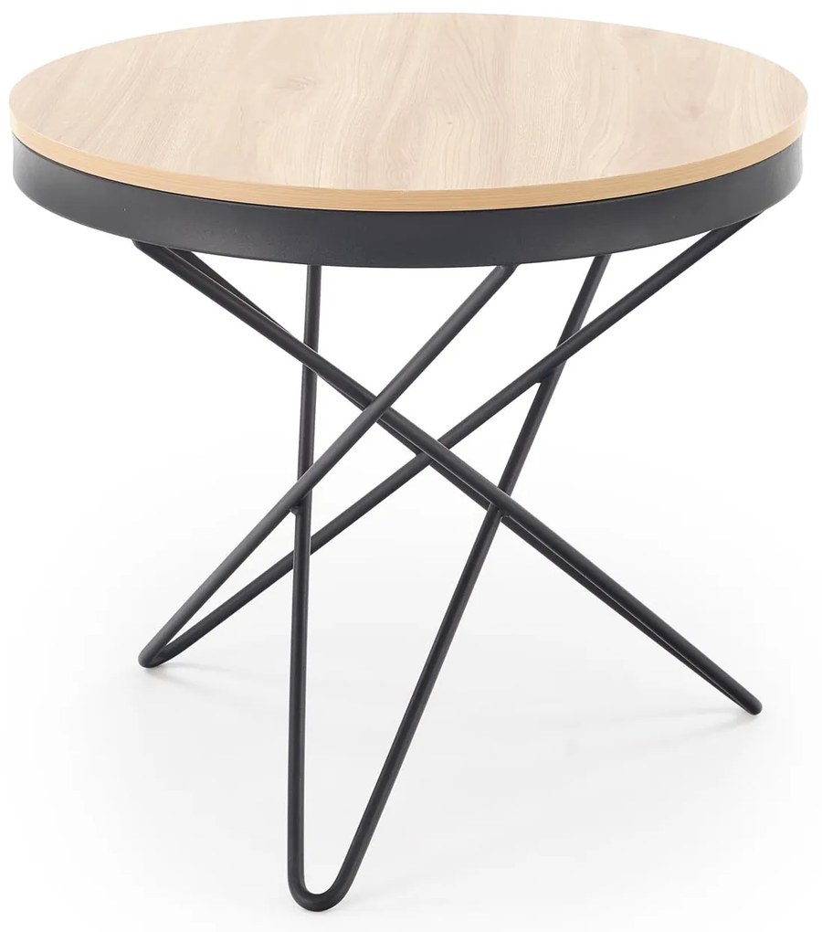 Ława okrągła MDF naturalny/czarny 60/55 LEILA