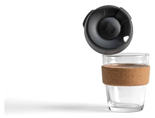 Czarny/brązowy kubek podróżny 340 ml Brew Cork Black M – KeepCup