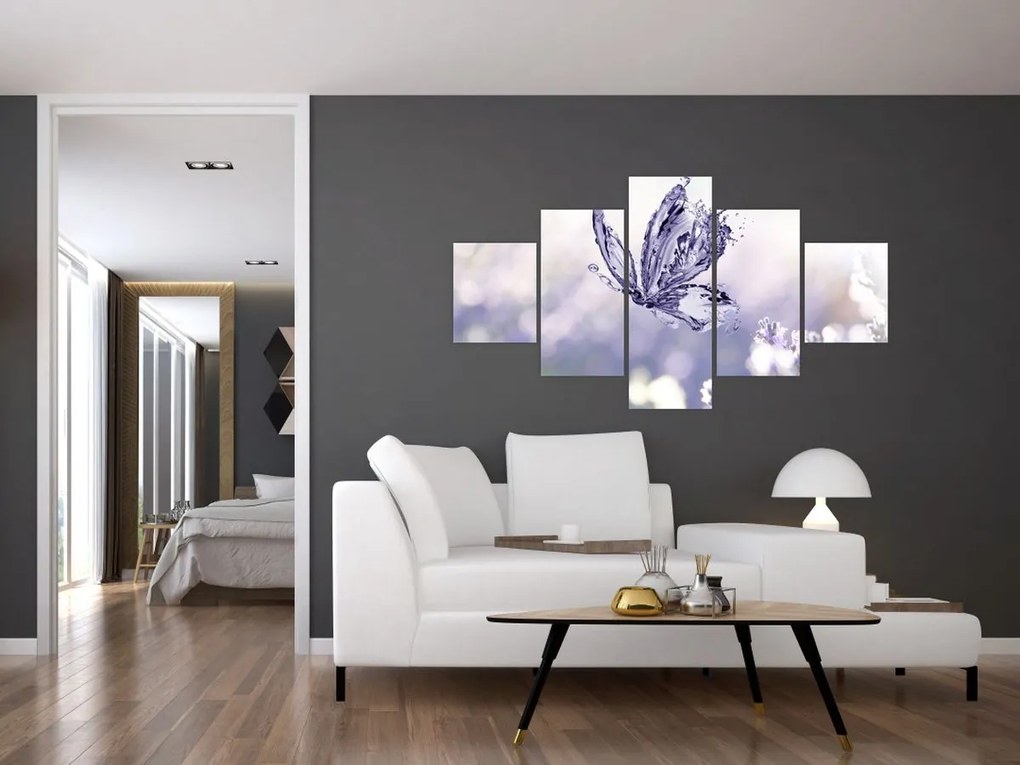 Obraz - Motyl i lawenda (125x70 cm)