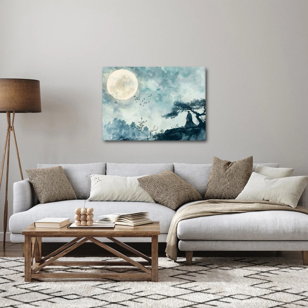 Obraz - Malowanie księżyca w pełni (70x50 cm)