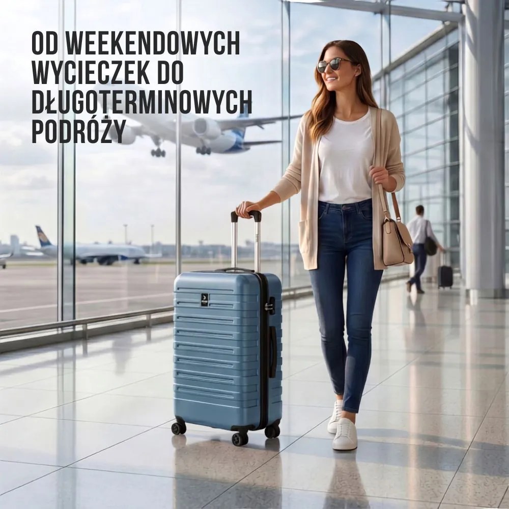 Zestaw walizek podróżnych NEW YORK, 3-elementowy, ABS, jasnoniebieski Deuba