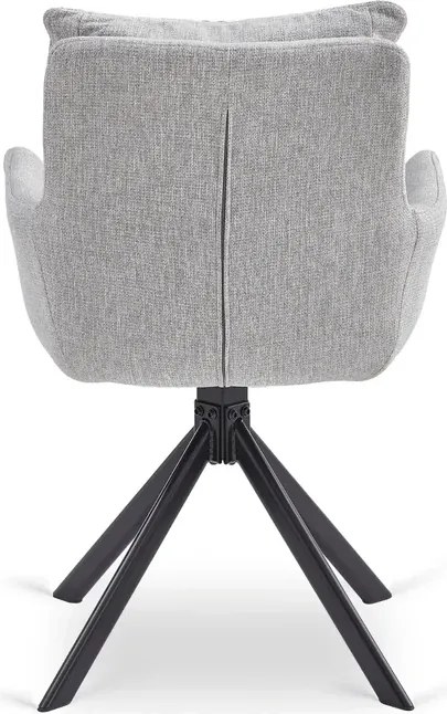 Zestaw Stół Prostokątny Rozkładany HAMPTON 160-240 cm Dąb/Czarny i 4 Krzesła PAUL Szare