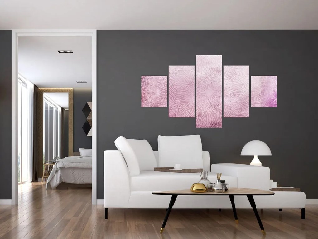 Obraz - Mandala na różowej ścianie (125x70 cm)