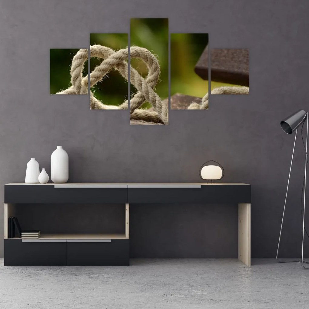 Obraz serca z liny (125x70 cm)