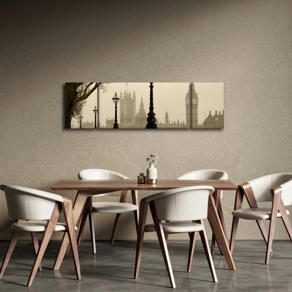 Obraz - Londyn we mgle, Anglia (170x50 cm)