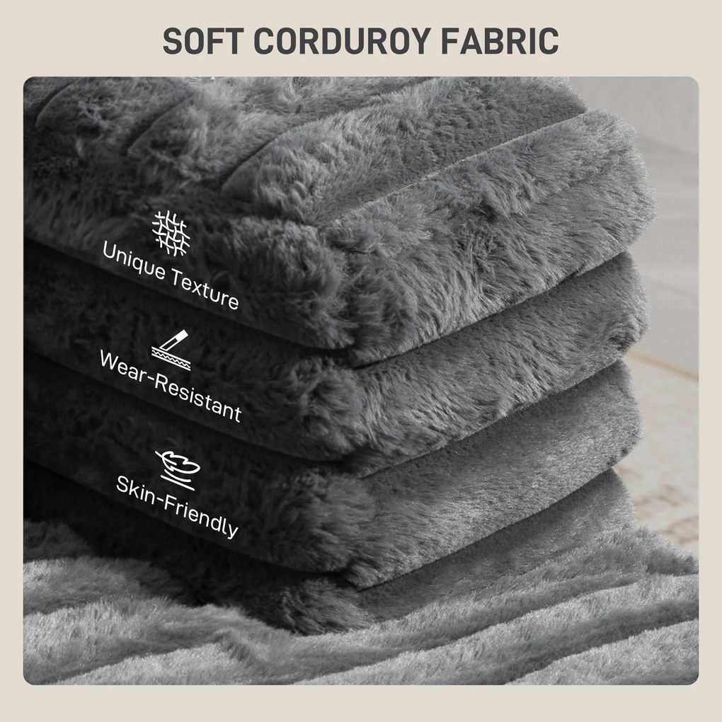 HOMCOM Szezlong 2-osobowy, sofa z funkcją spania 134 x 151 cm z uchwytami na napoje, do salonu, szara | Aosom PL