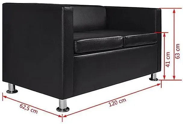 Nowoczesna skórzana sofa Cali 2B - czarna