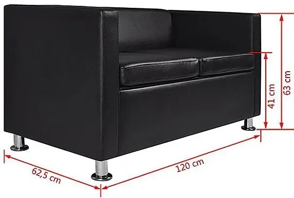 Nowoczesna skórzana sofa Swax 2B - czarna