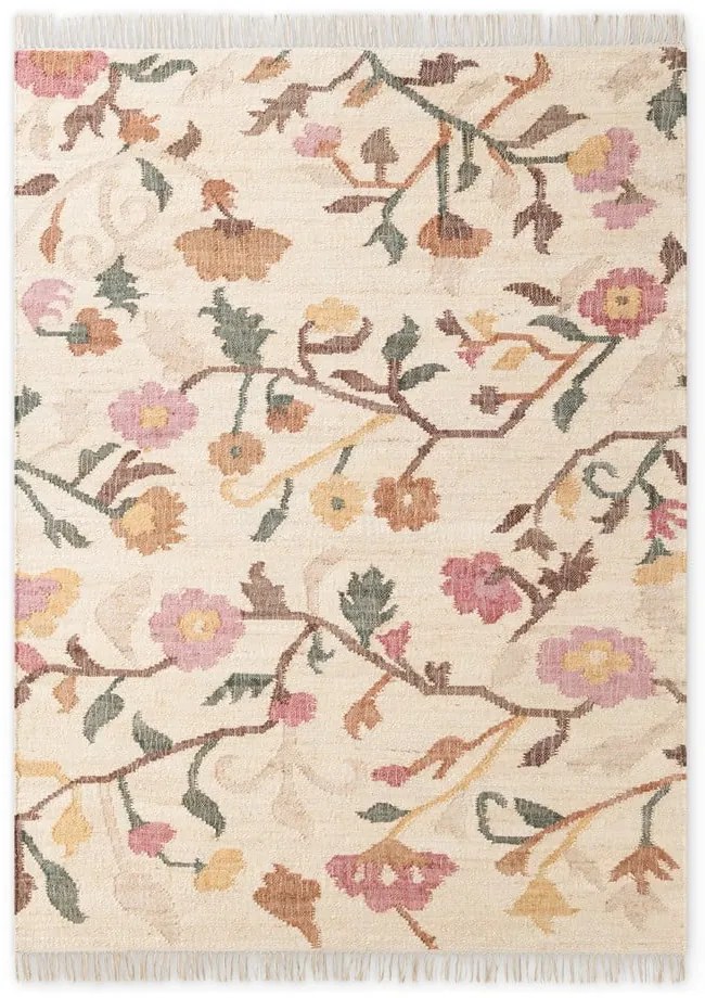 Kremowy dywan z juty tkany ręcznie 160x230 cm Roya Violette – Elle Decoration