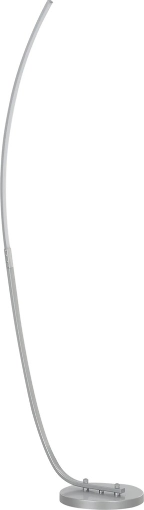 HOMCOM Lampa stojąca LED do przedpokoju z regulowaną jasnością, Nowoczesna lampa na podłogę z przełącznikiem nożnym do sypialni, salonu, Srebrna