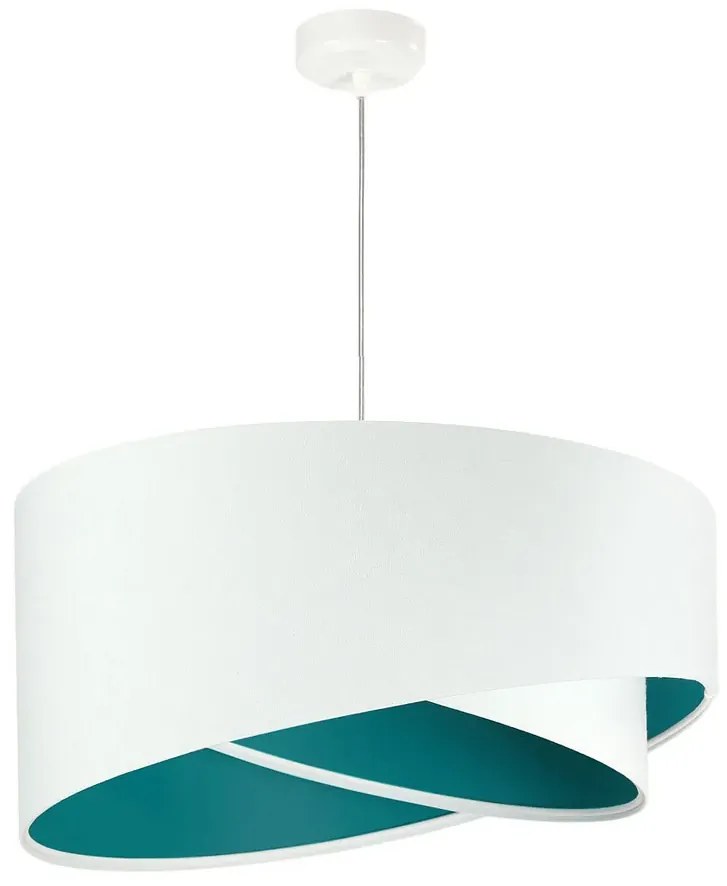 Biało-turkusowa lampa wisząca welurowa G7-Z25