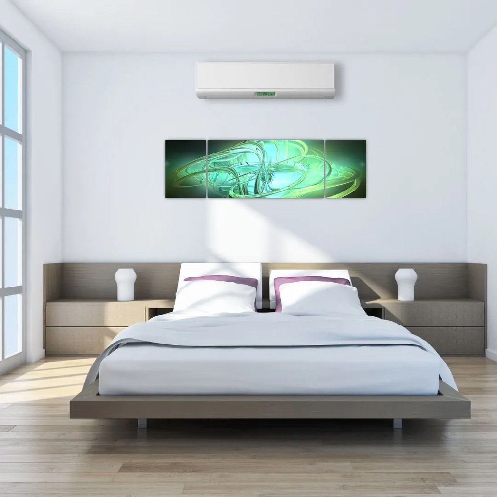 Obraz zielonej abstrakcji (170x50 cm)