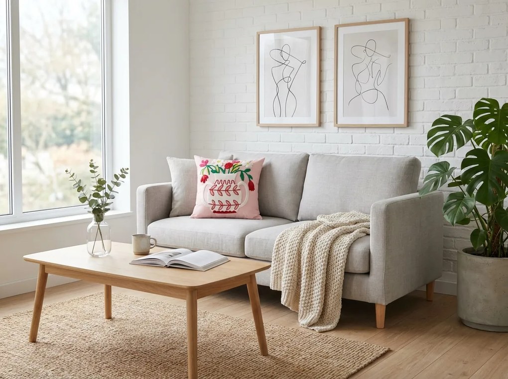 Poszewka na poduszkę VASELLA 45x45 cm, różowa