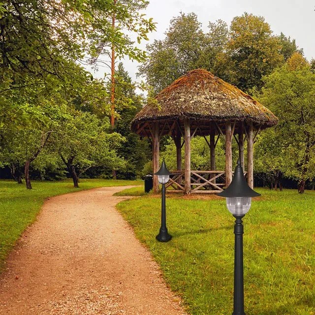 Czarna klasyczna stojąca lampa ogrodowa słupek - 16X S314 L4-C59