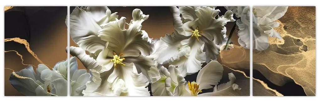Obraz - Orchidea kwiaty na marmurowym tle (170x50 cm)