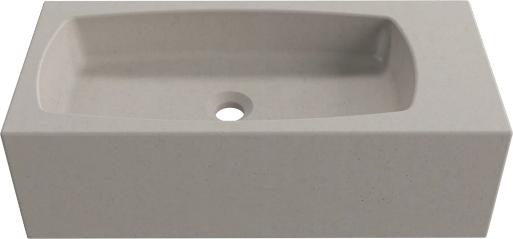 Massi Umywalka betonowa wisząca / nablatowa prostokątna bez otworu na baterię 65 x 30 cm z półką ZALM | różne kolory