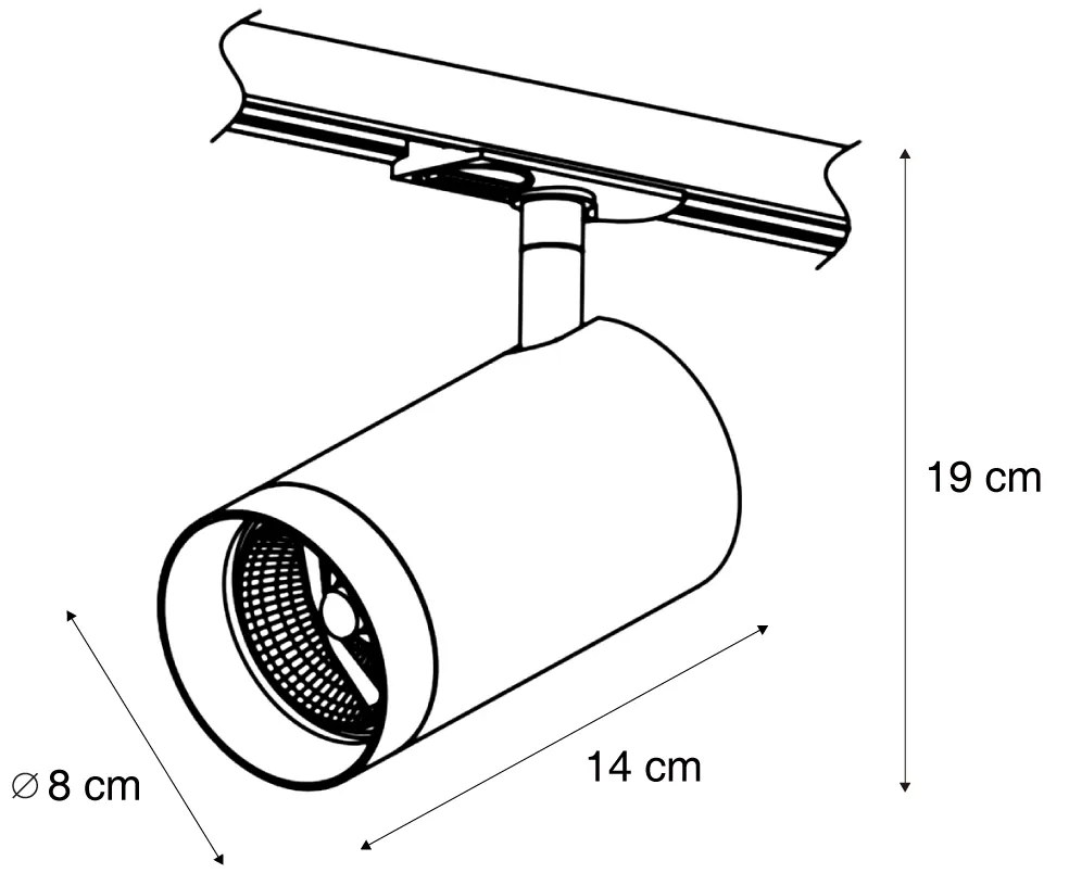 Nowoczesny reflektor w kolorze beżowym do systemu szynowego 1-fazowego GU10 70mm - Iconic Jeana Luxe Nowoczesny Oswietlenie wewnetrzne
