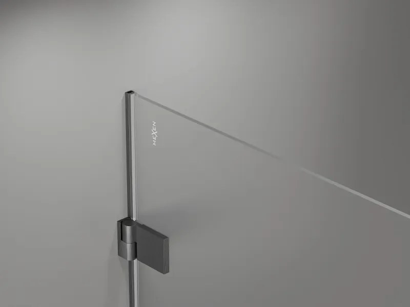 Mexen Lunar-B drzwi prysznicowe uchylne lewe 95 cm, transparent, gun gray szczotkowany - 832-095-000-66-00-L