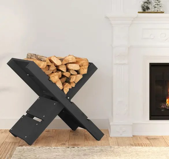 Szary drewniany stojak na drewno D8-S93