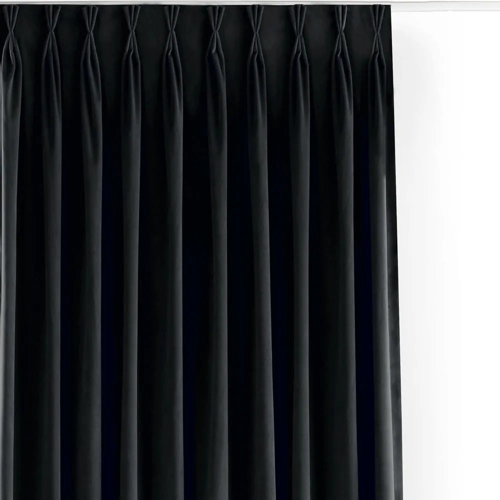 Czarna aksamitna zasłona częściowo zaciemniająca (dimout) 400x175 cm Velto – Filumi