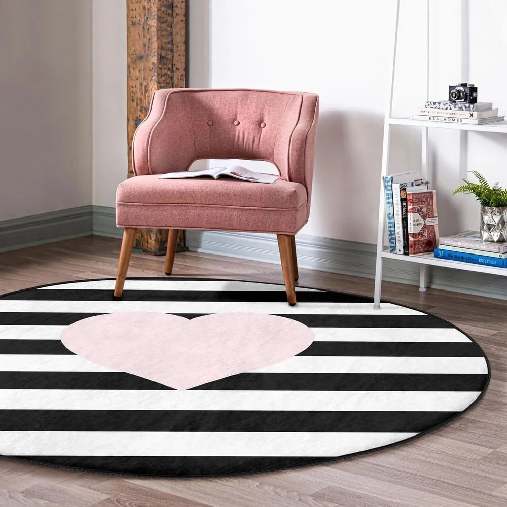 Czarno-biały dywan dziecięcy ø 100 cm Comfort – Mila Home