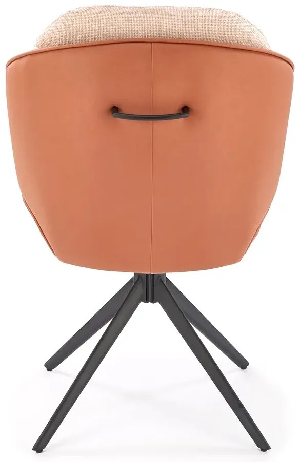 Skandynawski obrotowy fotel brązowo-beżowy R2-P37