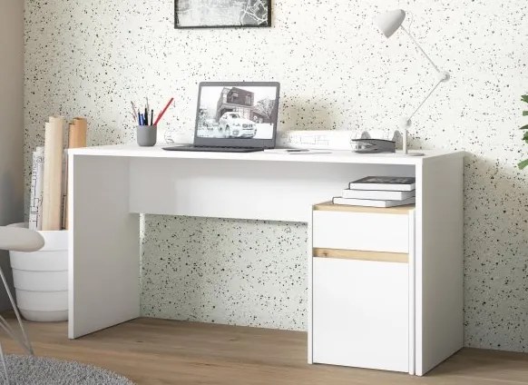 Biurko z szafką Modultrick 112-M961 białe 140 cm