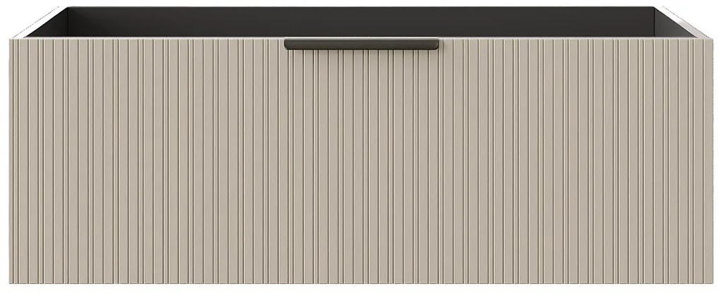 wisząca prążkowana szafka łazienkowa  - Kolor beżowy - 100 cm - PALIRO