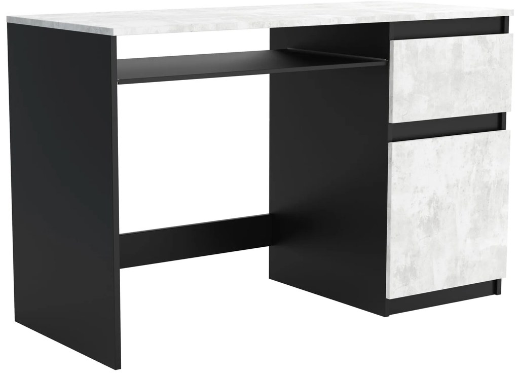 Biurko komputerowe młodzieżowe szkolne 120 cm REMI1 Czarny/Beton