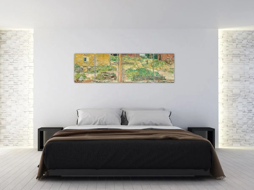 Obraz - Childe Hassam, Oyster Sloop, Cos Cob, reprodukcje (170x50 cm)