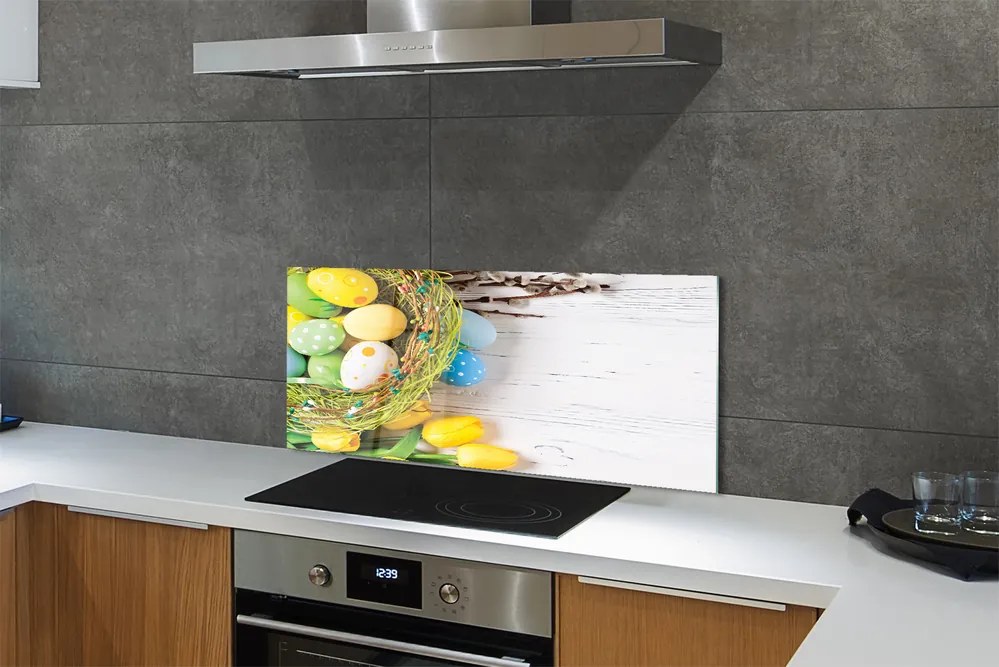 Szklany Panel Wiosenny Koszyczek z Baziami