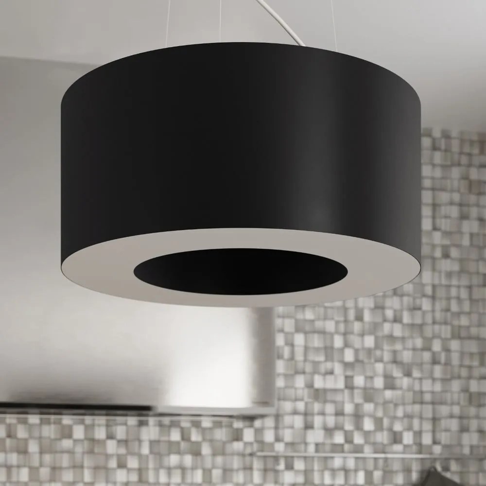 Czarna lampa wisząca z tekstylnym kloszem ø 50 cm Galata – Nice Lamps