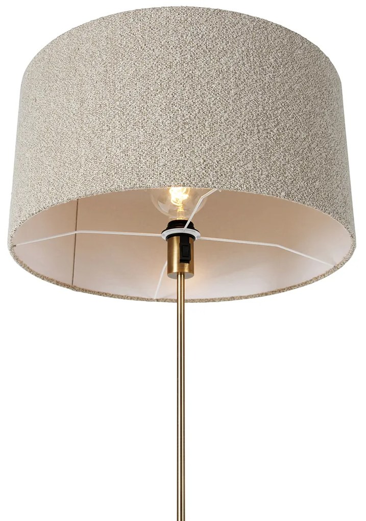 Lampa podłogowa regulowana brąz z abażurem boucle taupe 50 cm - ParteDesignerski Oswietlenie wewnetrzne