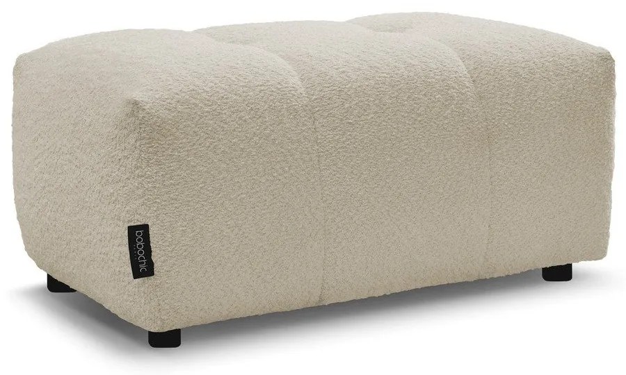 Beżowy podnóżek z materiału bouclé Roxelane – Bobochic Paris