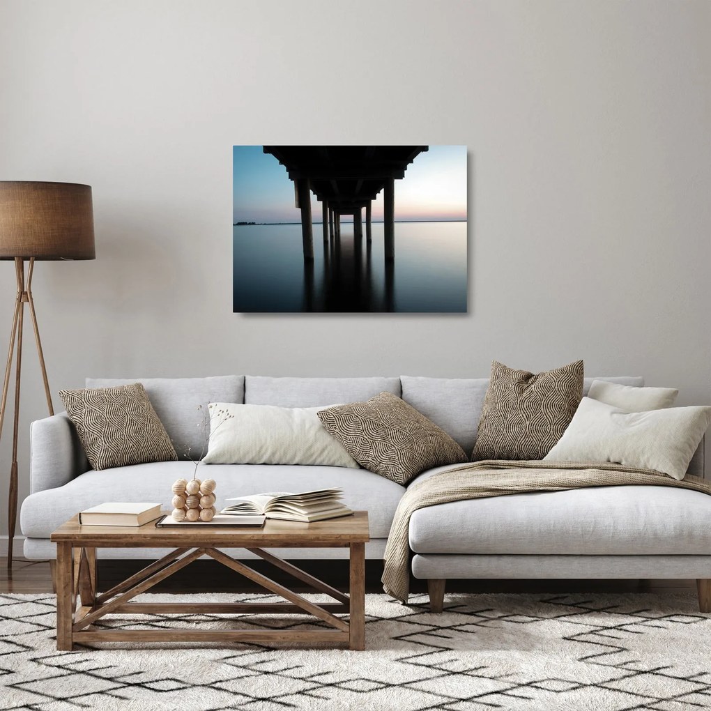 Obraz na szkle - spokojna powierzchnia wody (70x50 cm)