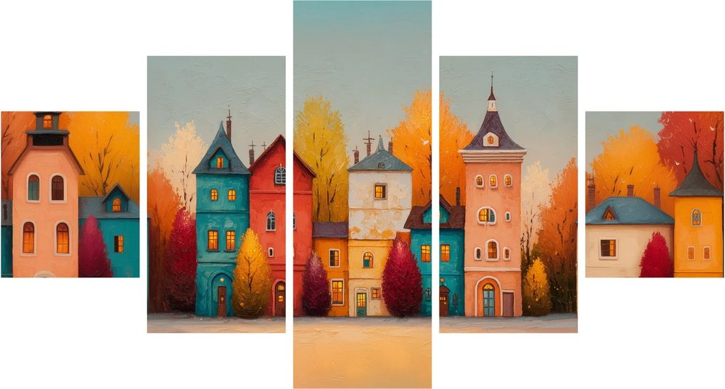 Obraz - Jesienna wieś (125x70 cm)