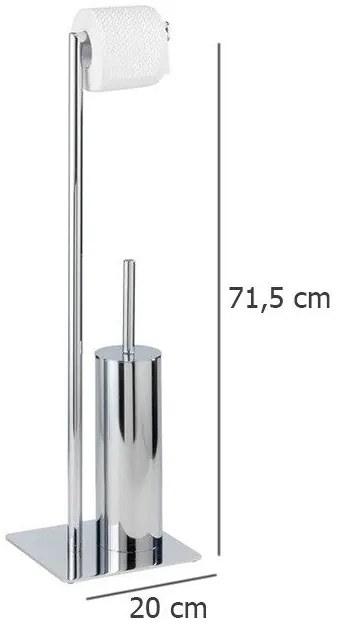 Stojak na papier toaletowy i szczotkę RECCO do WC - 2w1, WENKO