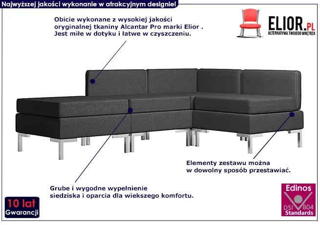 4-częściowy czarny zestaw wypoczynkowy - Marsala 4E