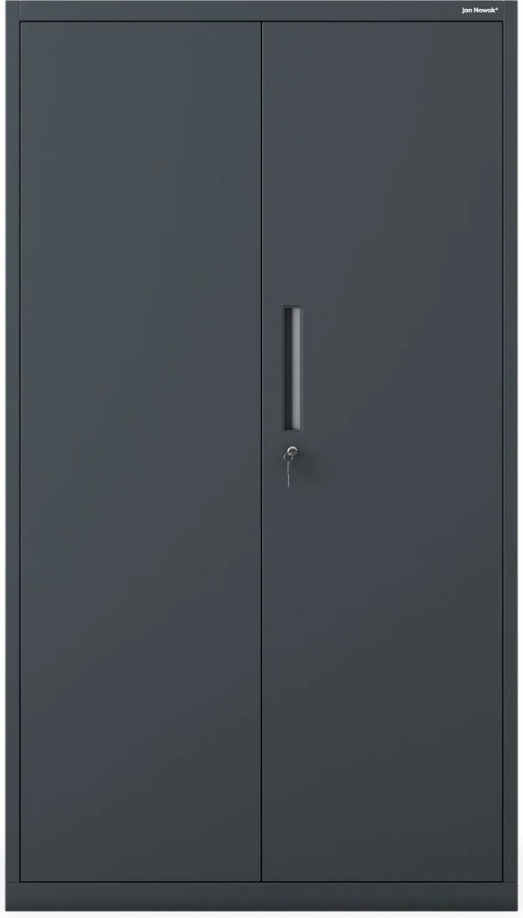 Szafa modułowa metalowa z półkami na cokole antracytowa, 1600x900x400 mm: MEGAN