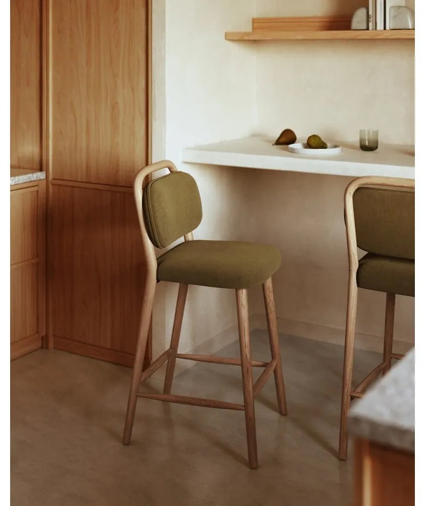 Hoker w kolorze khaki (wysokość siedziska 66 cm) Helda – Kave Home