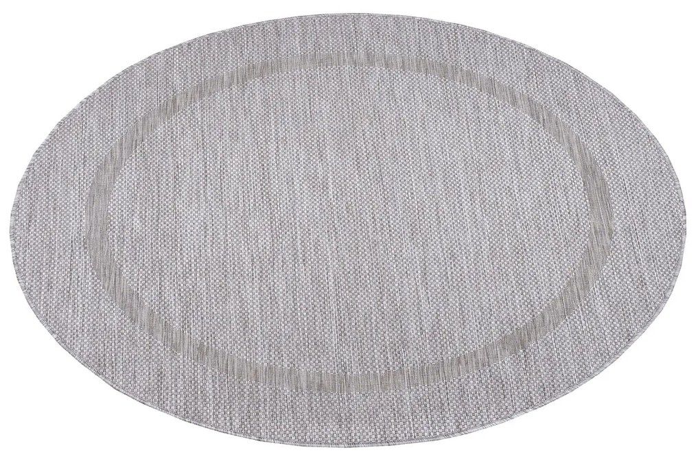 Dywan zewnętrzny Relax ramka srebrny 200 cm x 200 cm koło