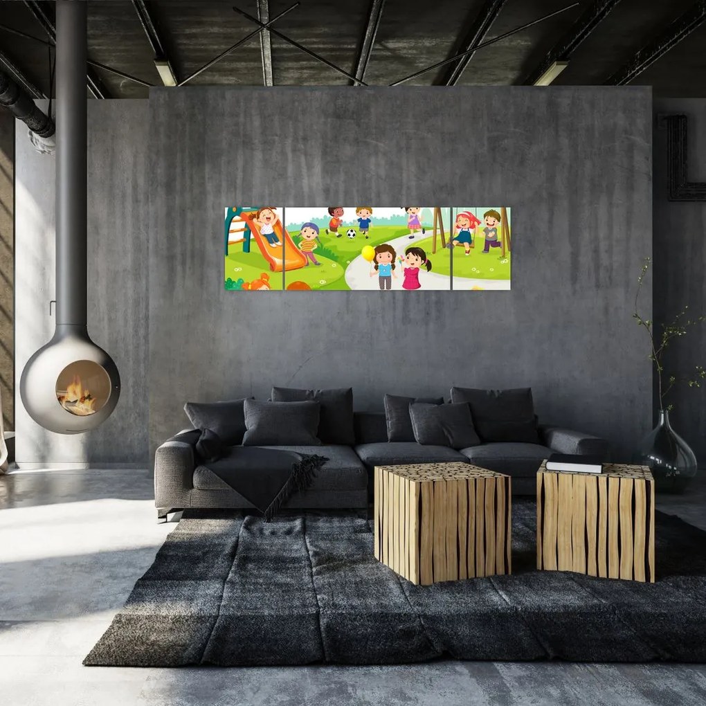 Obraz dziecięcych zabaw w piaskownicy (170x50 cm)